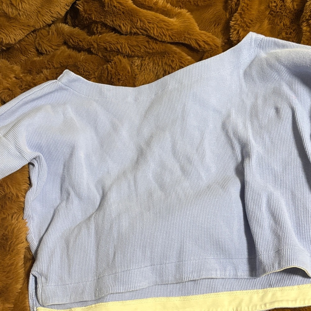 Light Blue Waffle Knit Sweater